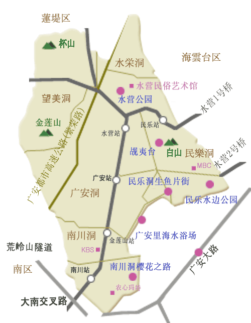 釜山水營區旅遊地圖